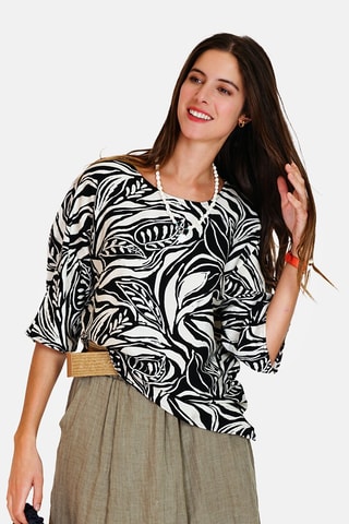 Top en lin 
Noir