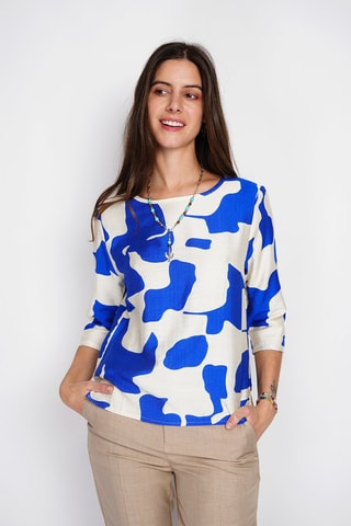 Blouse en lin - Bleu