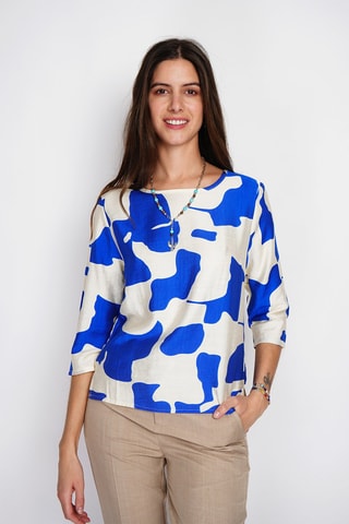 Blouse en lin - Bleu