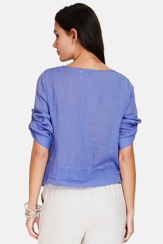Top en lin - Bleu