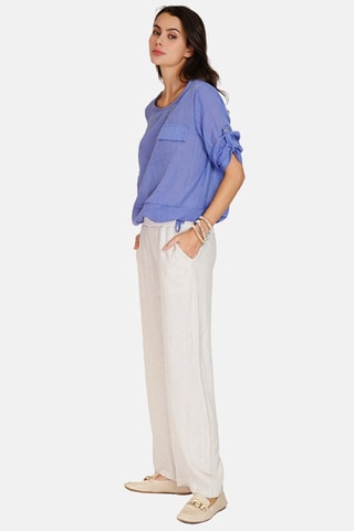 Top en lin - Bleu