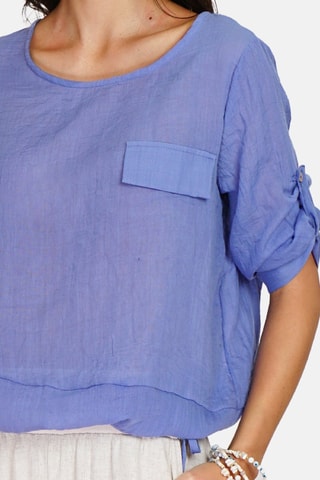Top en lin - Bleu