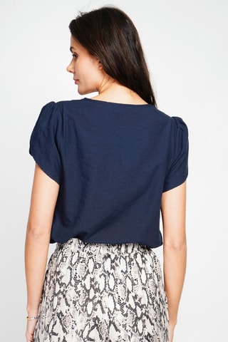 Top en lin - Bleu marine