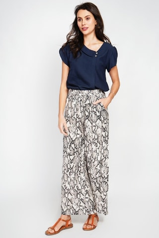 Top en lin - Bleu marine