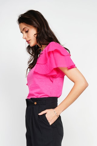 Top en lin - Fuchsia chiné