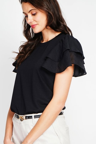 Top en lin - Noir