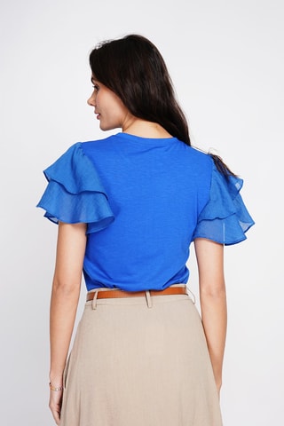 Top en lin - Bleu roi