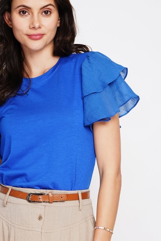Top en lin - Bleu roi