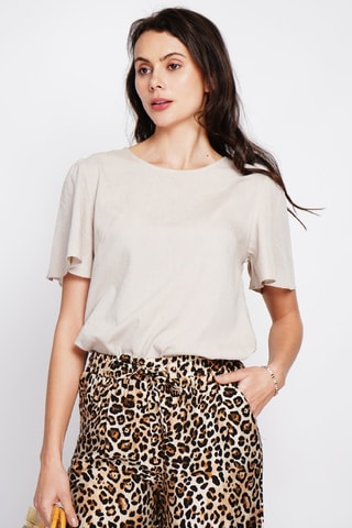 Top en lin - Beige
