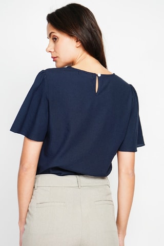 Top en lin - Bleu marine