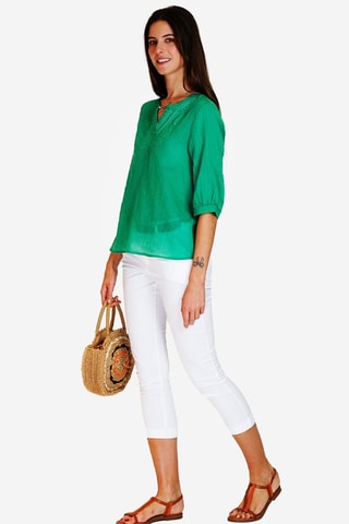 Top en lin - Vert