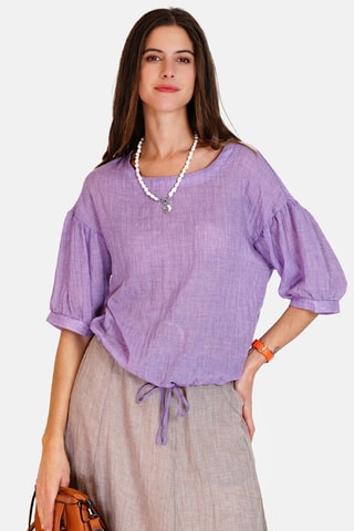 Top en lin - Violet