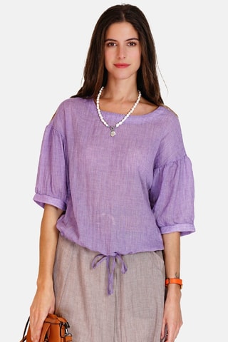 Top en lin - Violet