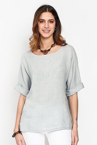 Top en lin - Gris
