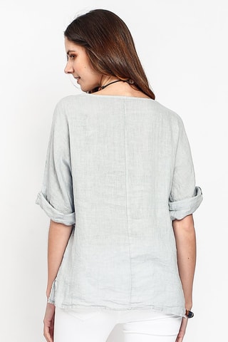 Top en lin - Gris