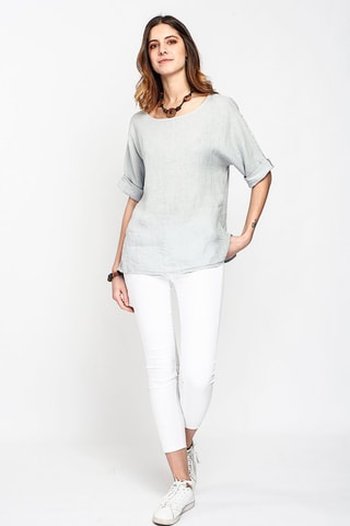 Top en lin - Gris