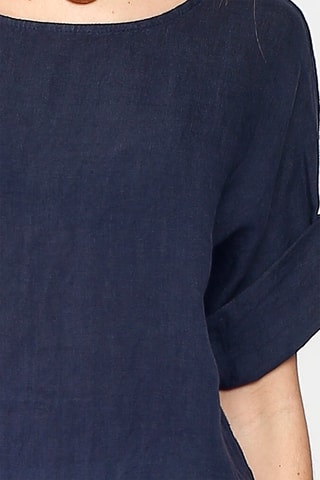 Top en lin - Bleu marine