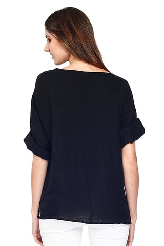 Top en lin - Noir