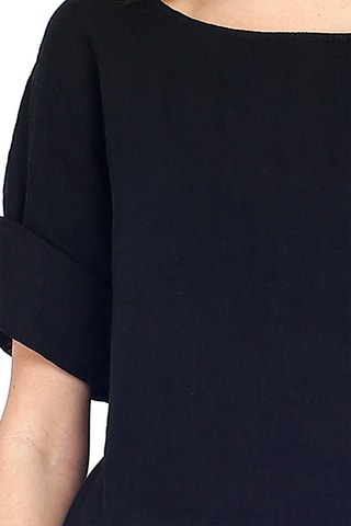 Top en lin - Noir