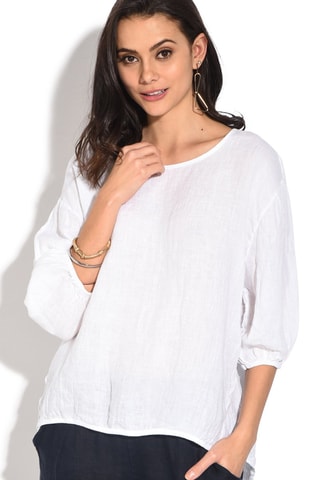 Top en lin 
Blanc