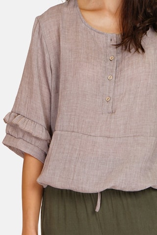 Top en lin 
Gris