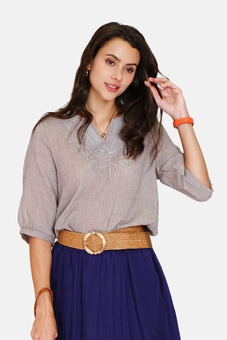Top en lin 
Gris