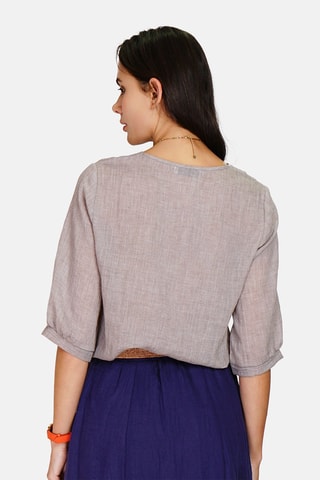 Top en lin 
Gris
