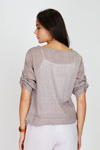 Top en lin 
Gris