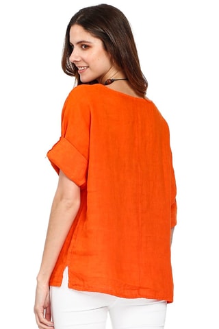 Top en lin - Orange