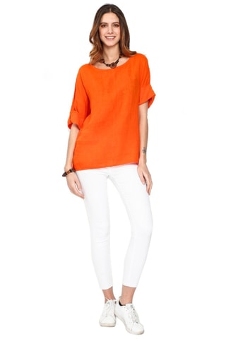 Top en lin - Orange