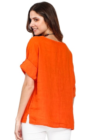 Top en lin - Orange