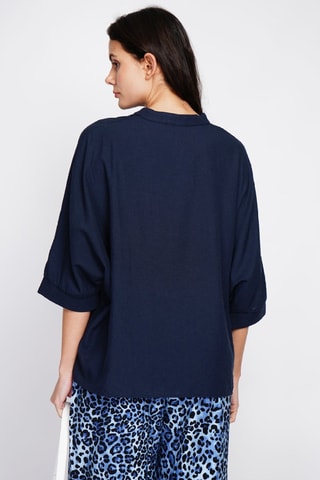Top en lin - Bleu marine