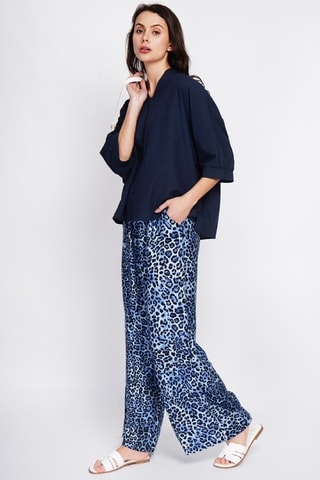 Top en lin - Bleu marine