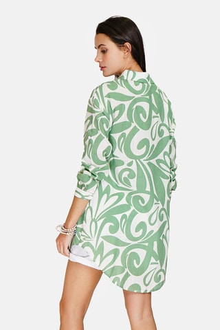 Robe chemise en lin - Vert