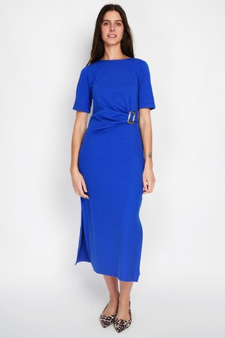 Robe longue en lin - Bleu roi