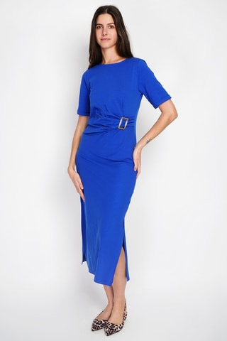 Robe longue en lin - Bleu roi