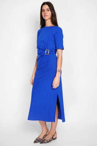Robe longue en lin - Bleu roi