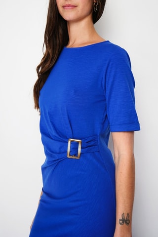 Robe longue en lin - Bleu roi