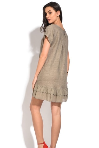 Robe courte en lin - Beige