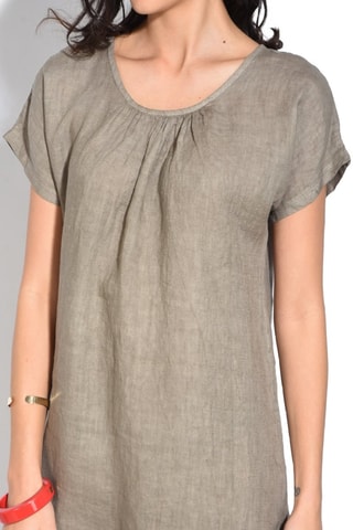 Robe courte en lin - Beige