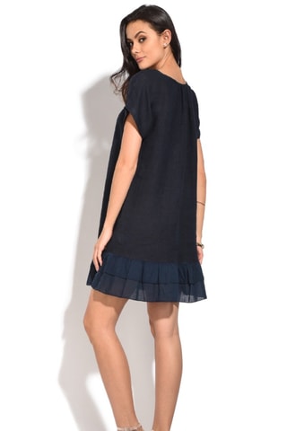 Robe courte en lin - Bleu marine