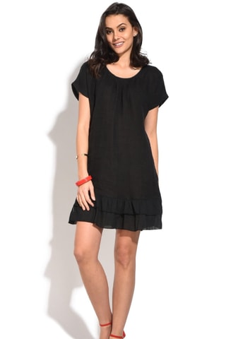 Robe courte en lin - Noir