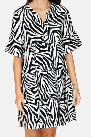 Robe volantée en lin 
Blanc