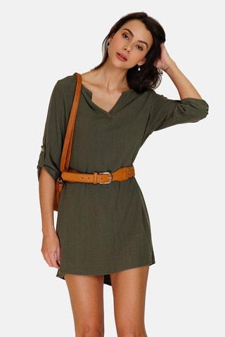 Robe en lin 
Vert