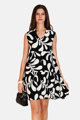 Robe trapèze en lin 
Noir