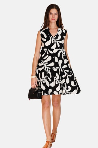 Robe trapèze en lin 
Noir