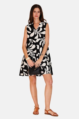 Robe trapèze en lin 
Noir