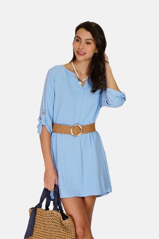 Robe en lin - Turquoise