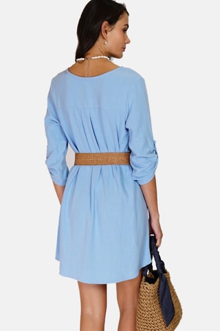 Robe en lin - Turquoise