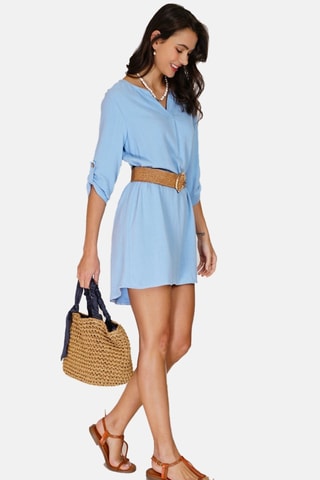 Robe en lin - Turquoise
